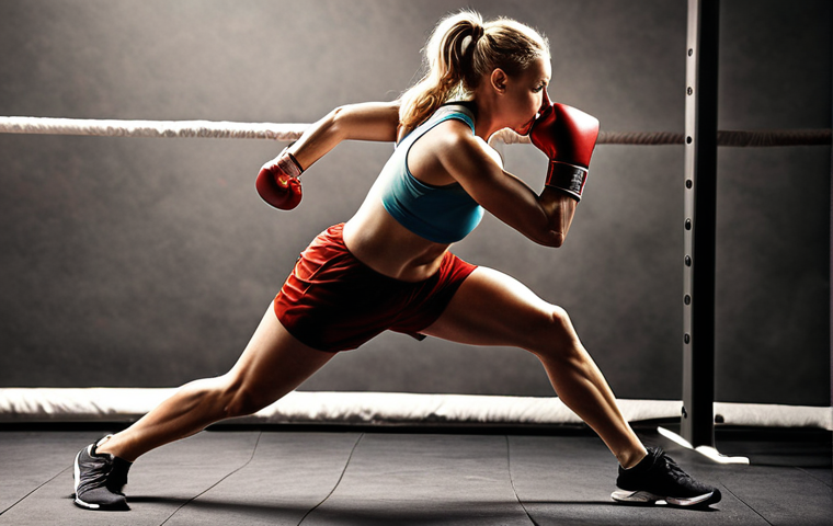 **Aries engaged in a high-energy workout, like running or boxing, radiating vitality and determination.** (Focus: Physical activity and channeling energy)